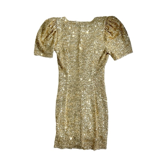 Zara Limited Edition (Rare) Sequinned Dress with Draped Detail in Gold - Picture 11 of 11